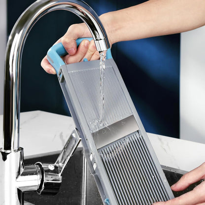 2026 [All in 1] Upgraded Version Safe Mandoline Slicer for Kitchen, Adjustable Thickness. Veggie Slicer, Rapid Prep Mandoline, Detachable Blade, Cleaning Brush/Paring Knife (Black Knight)