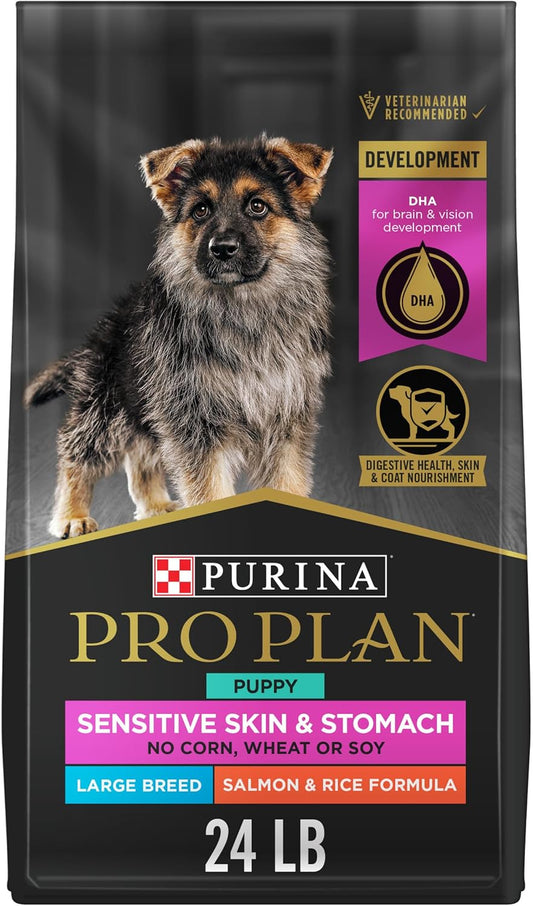 Plan Sensitive Skin and Stomach Large Breed Puppy Food Salmon and Rice Formula - 24 lb. Bag