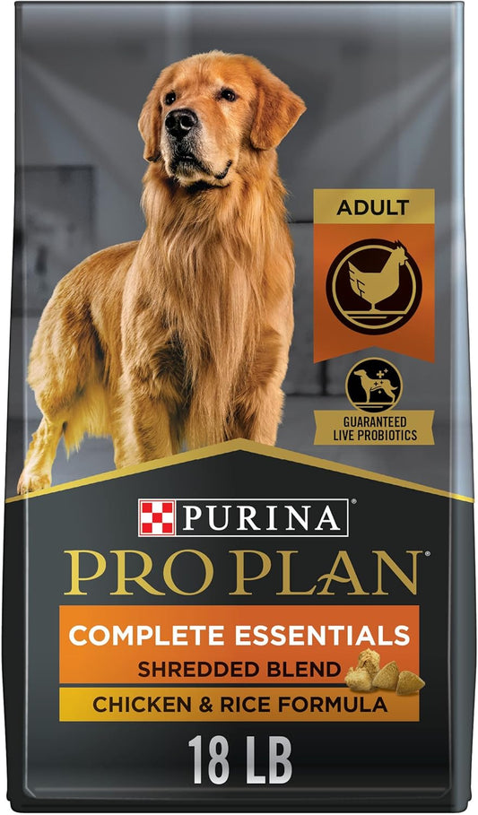 Plan High Protein Dog Food With Probiotics for Dogs, Shredded Blend Chicken & Rice Formula - 18 lb. Bag