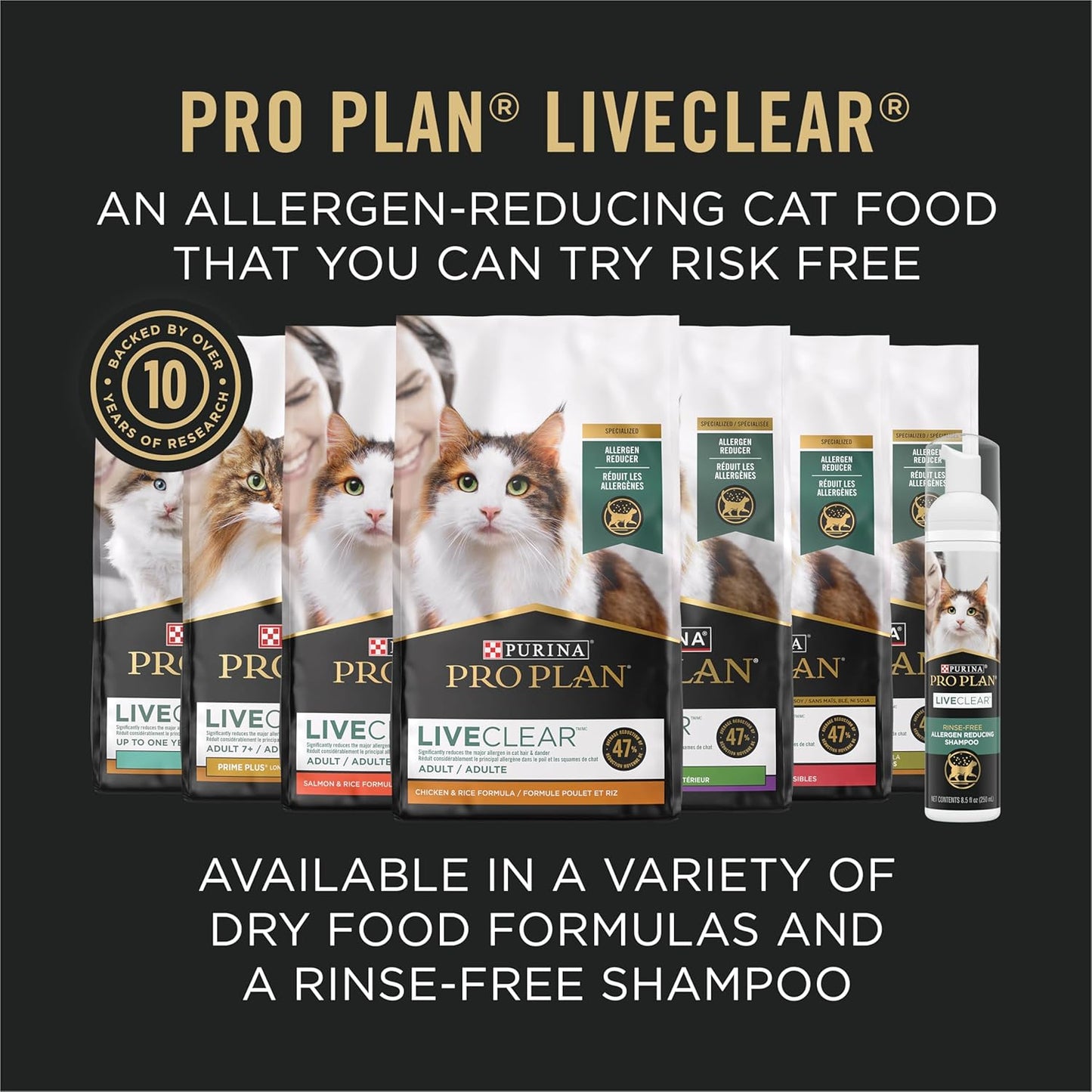 Plan Allergen Reducing, High Protein Cat Food, LIVECLEAR Chicken and Rice Formula